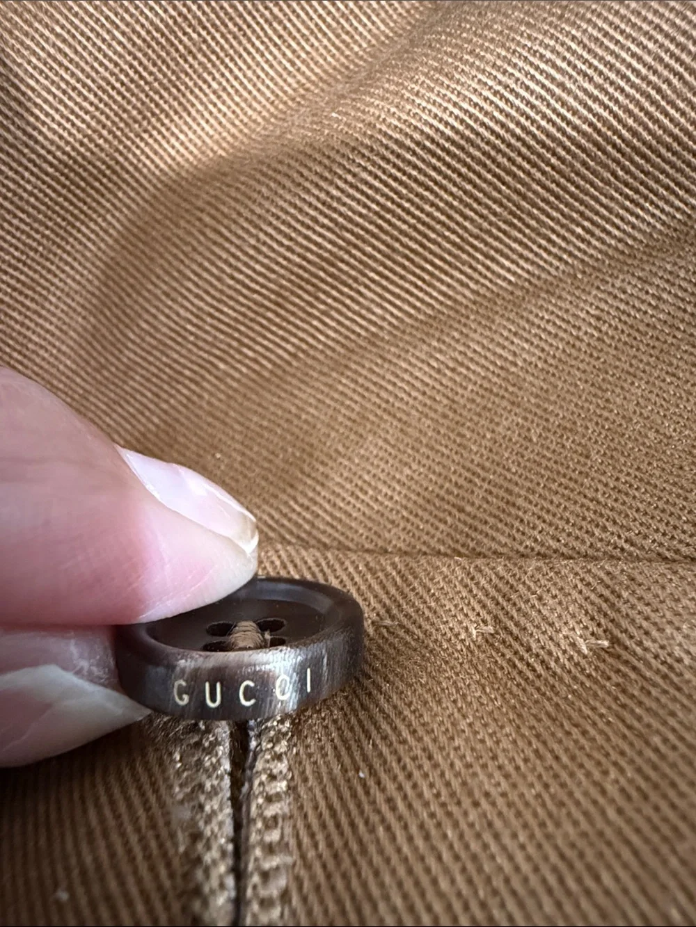 Gucci Military Drill Brown Cotton Elastic Tapered Pants Size 46